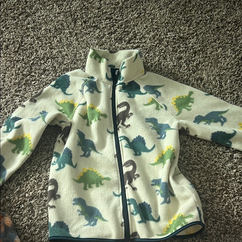 H&M Kids Dinosaur Print Sweater - Cream and Green